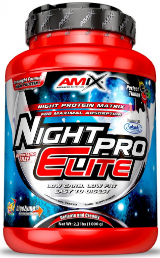 Syrovátkový proteinový prášek Amix Night PRO Elite 1kg vanilka