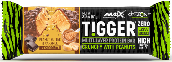 Proteinová tyčinka s nízkým obsahem sacharidů Amix TIGGER Zero 60g arašídové máslo s karamelem