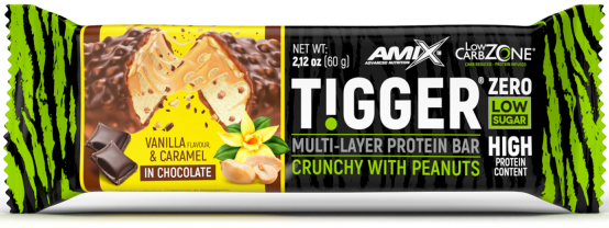 Proteinová tyčinka s nízkým obsahem sacharidů Amix TIGGER Zero 60g vanilka karamel