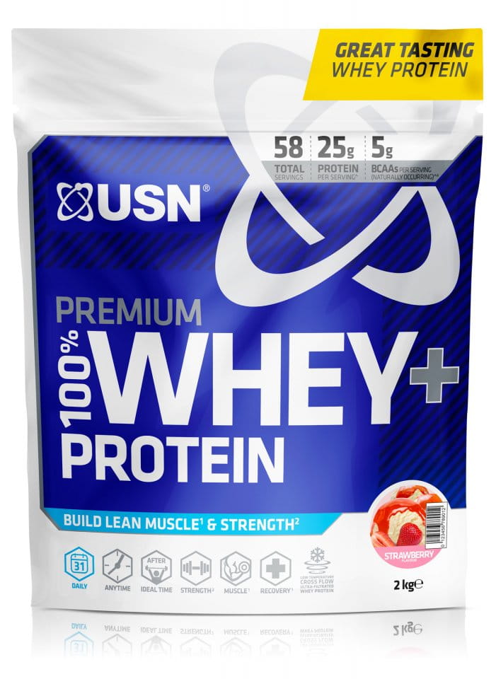 Syrovátkový proteinový prášek USN 100 % Premium 2 kg Jahoda