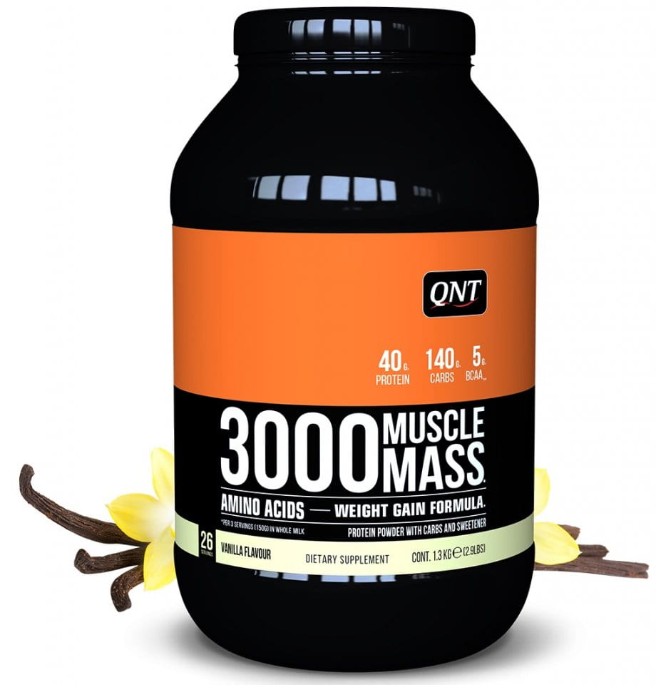 Syrovátkový proteinový prášek QNT 3000 Muscle Mass Vanilka 1,3 kg