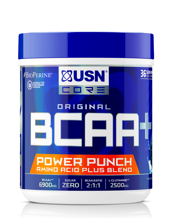 Větvené aminokyseliny BCAA v prášku USN Power Punch 400 g meloun
